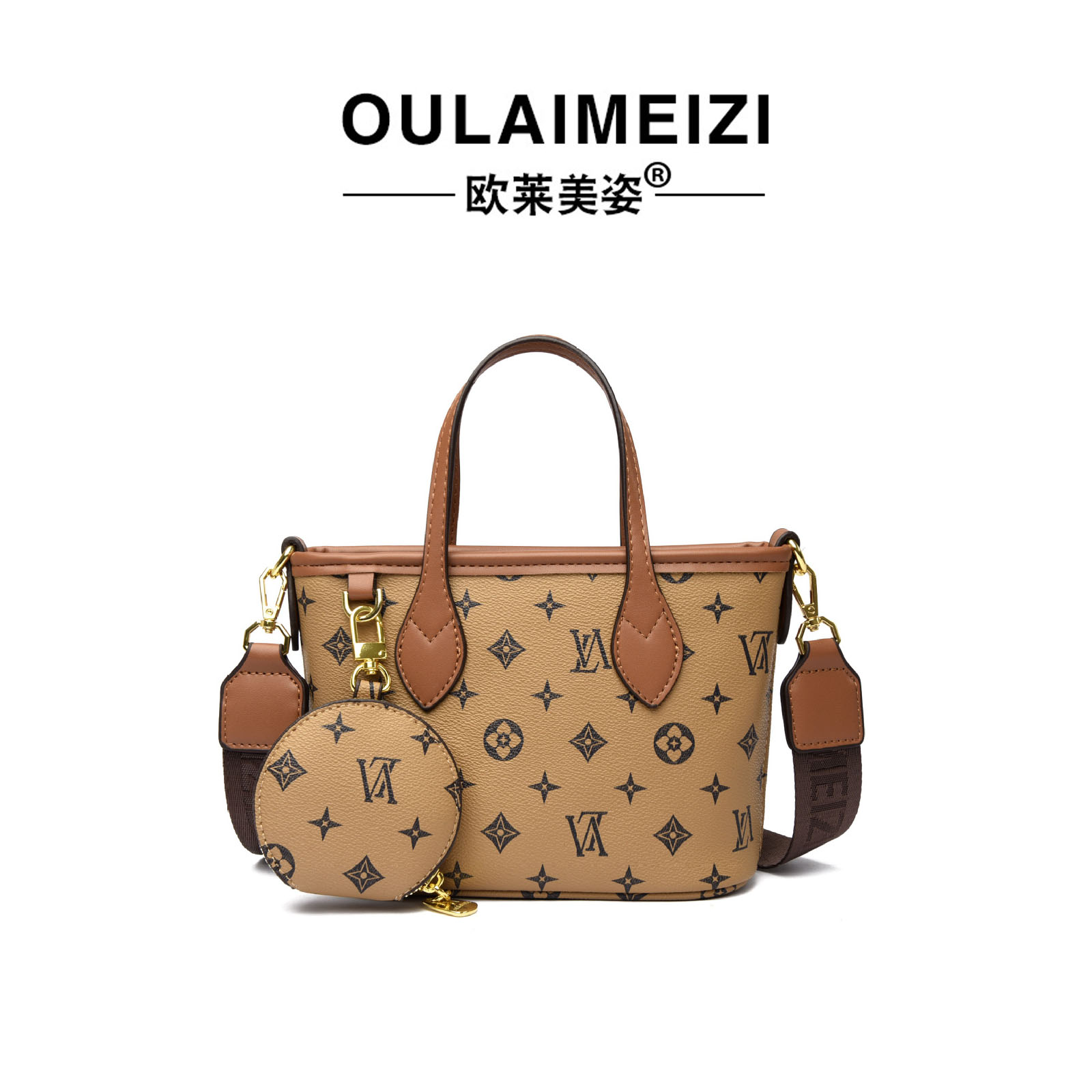 2026 new OULAIMEIZI Fashionable Monogram Large-capacity Shoulder and Handheld Bag Stylish Versatile Simple Wide-strap Crossbody Bag for Women - view 4