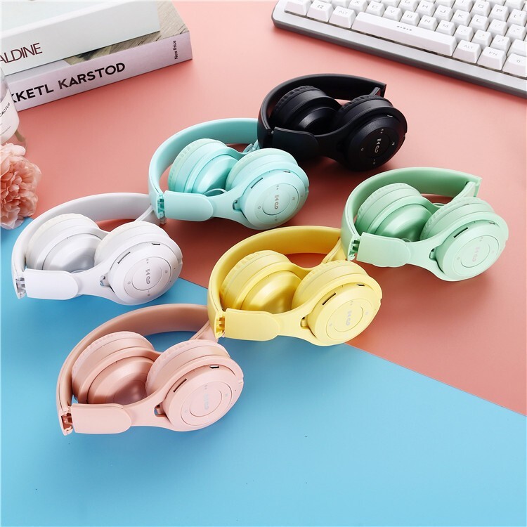 Wireless Over Ear Designer Headphones Macaron Foldable TF Card Fashion Exquisite Student Style Compatible With Smartphones Laptops Computers For Daily