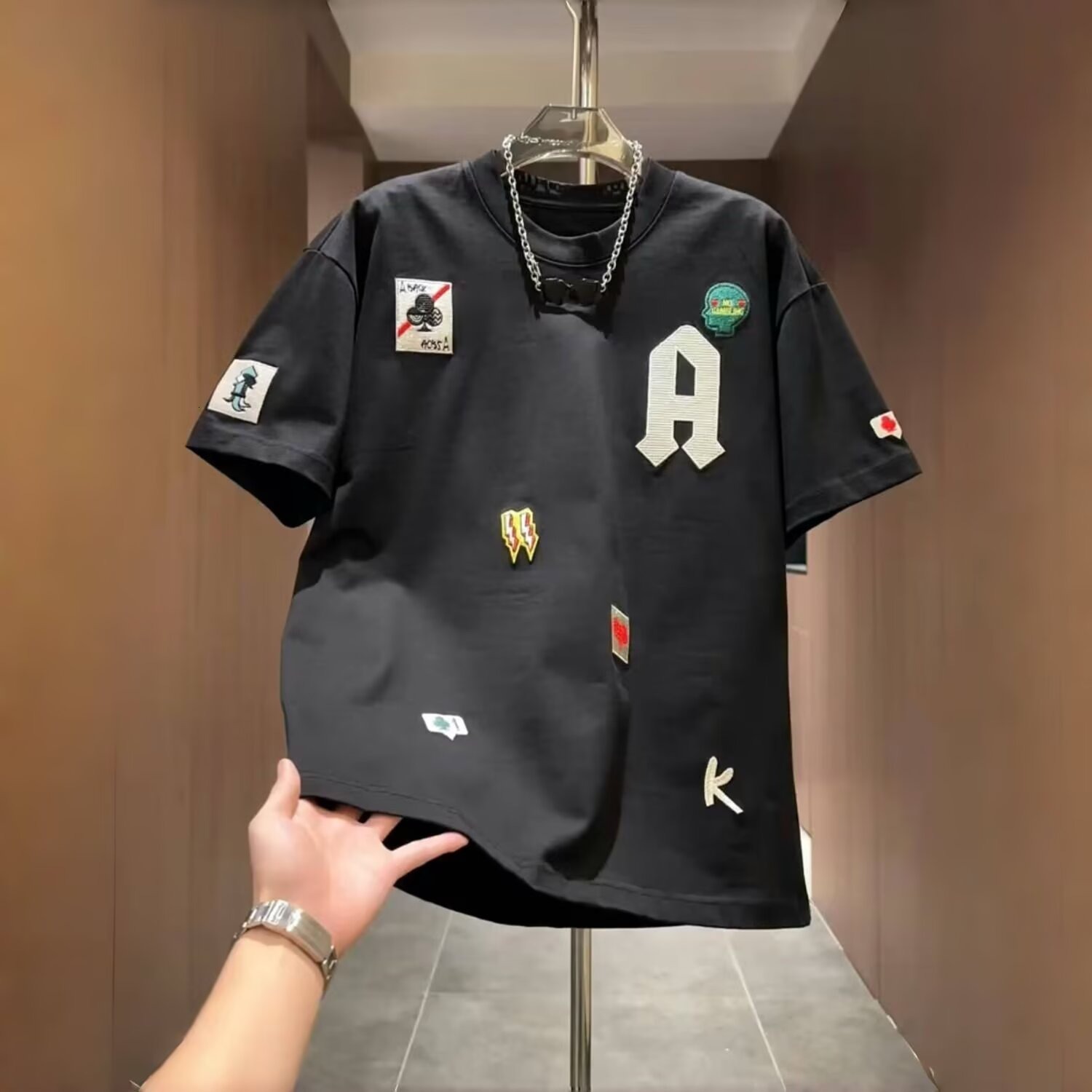 New Short-sleeve T-shirt For Men Summer Mens Designer Clothes American Style, Simple Loose Casual Trendy Essential Couple's Half-sleeve Tee