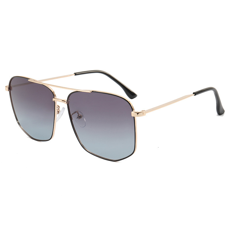 Free Shipping Sunglasses, Stainless Steel Double-Bridge Men's Summer New Model, Black Polarized Aviator Sunglasses Manufacturer