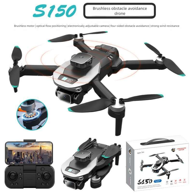 S150 4 Sides Obstacle Avoidance Brushless Drone Optical Flow Positioning Quadcopter 4K HD Camera Wind Resistant Aerial Photography RC Plane CKS