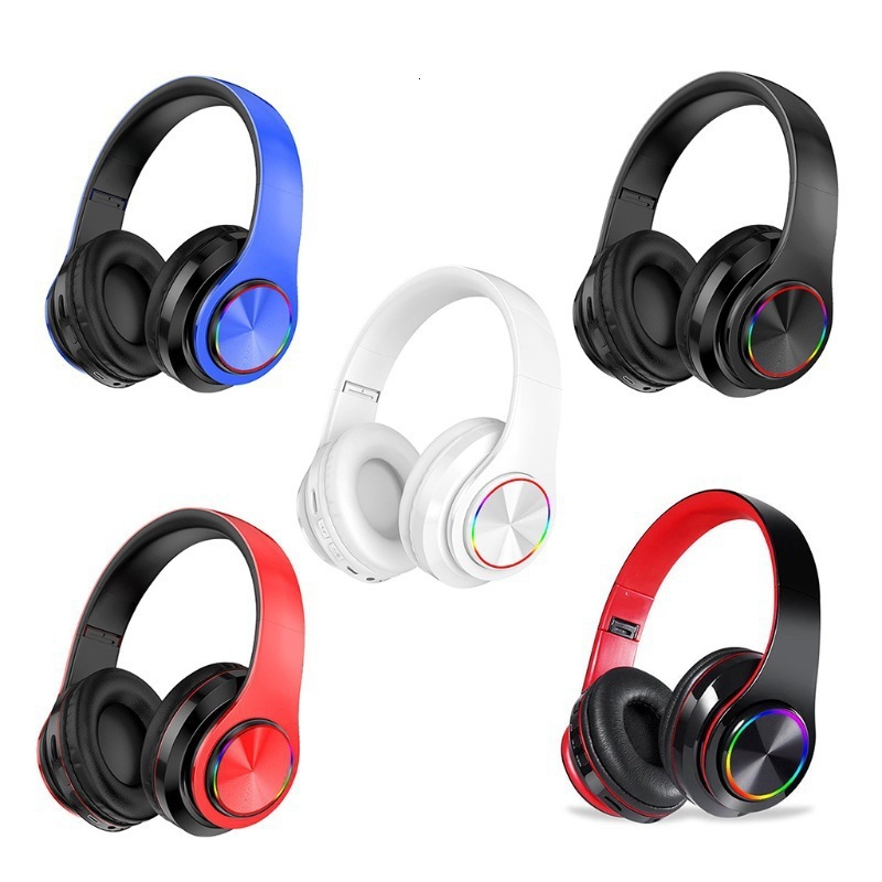 Wireless Over Ear Designer Headphones Cool Glowing Wireless Gaming Student Bluetooth Headset Heavy Bass High Appearance Level Call Function Ultra Long