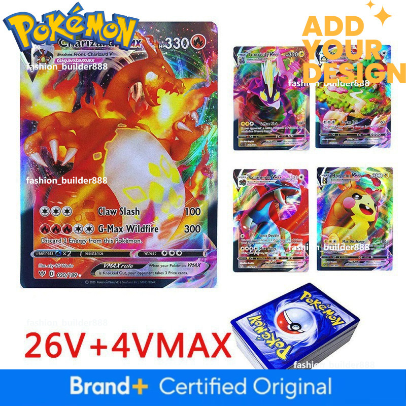 Pokemon Cards Pikachu and Charizard VMAX Cards