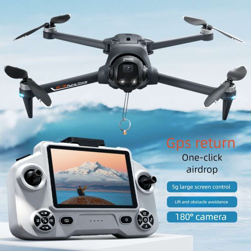 GPS Drone One Key Throw Delivery Brushless Motor Obstacle Avoidance Optical Flow Positioning Screen Control 4K HD Aerial Photography Quadcopter RC Air