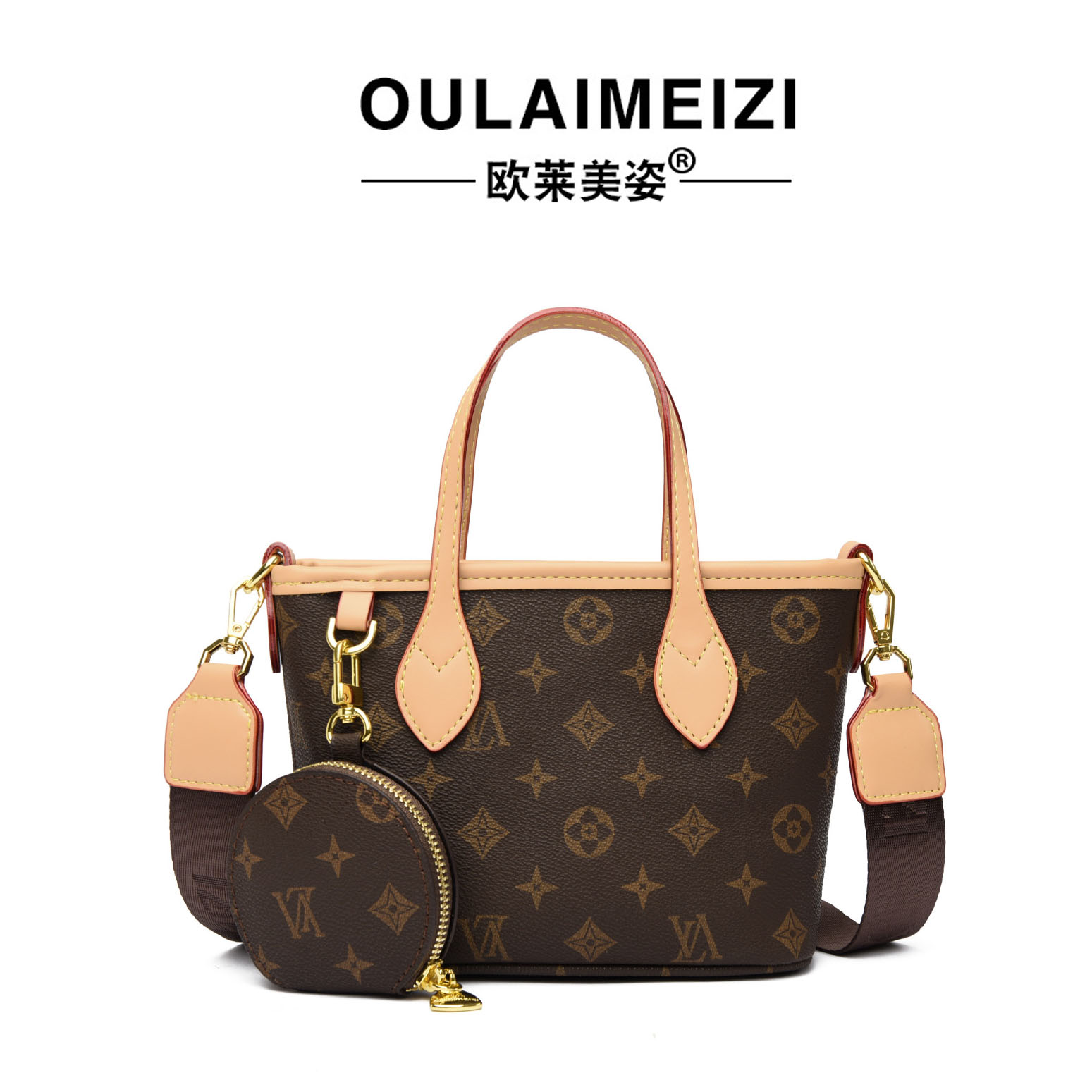2026 new OULAIMEIZI Fashionable Monogram Large-capacity Shoulder and Handheld Bag Stylish Versatile Simple Wide-strap Crossbody Bag for Women - view 3