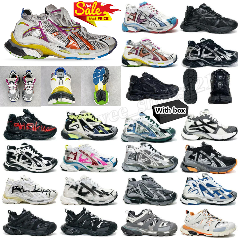 Designer with led Track 3.0 7.0 7.5 3xl Sneakers Men Women Luxury Platform Casual Sport Shoes White Black Pink Grey Ancien Daddy Gomma Leather Trainers Size 36-46