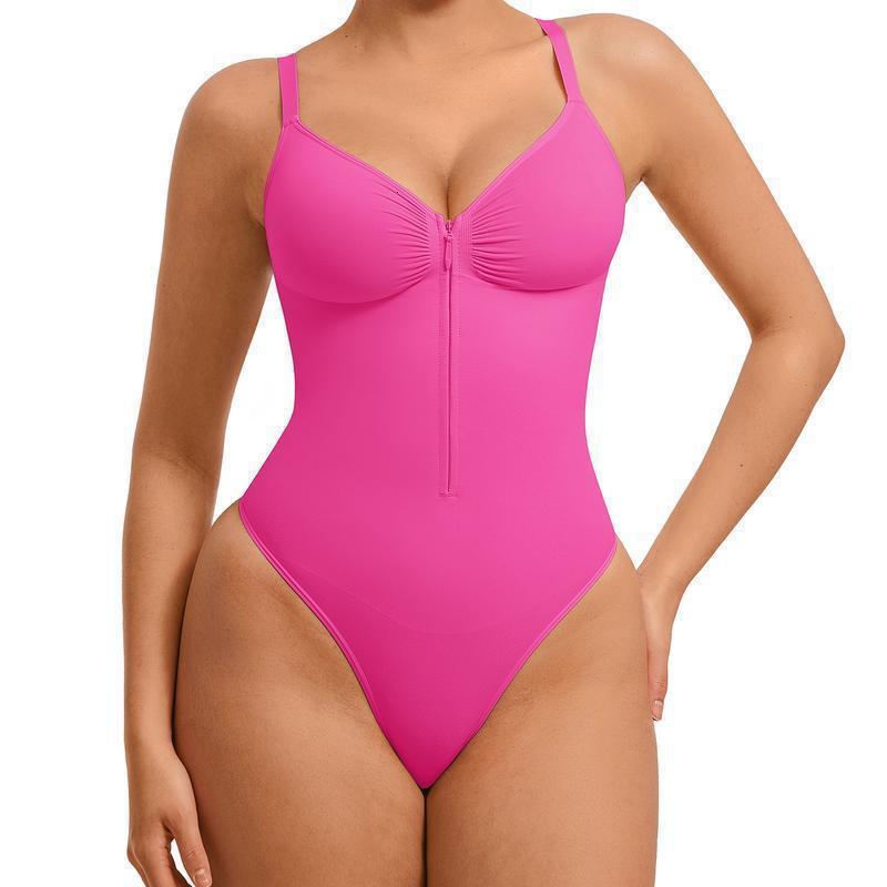 Fajas Colombianas Shapewear for Women Seamless Tummy Control Zipper Bodysuit Thong Girdle VNeck Waist Trainer Body Shaper 251103