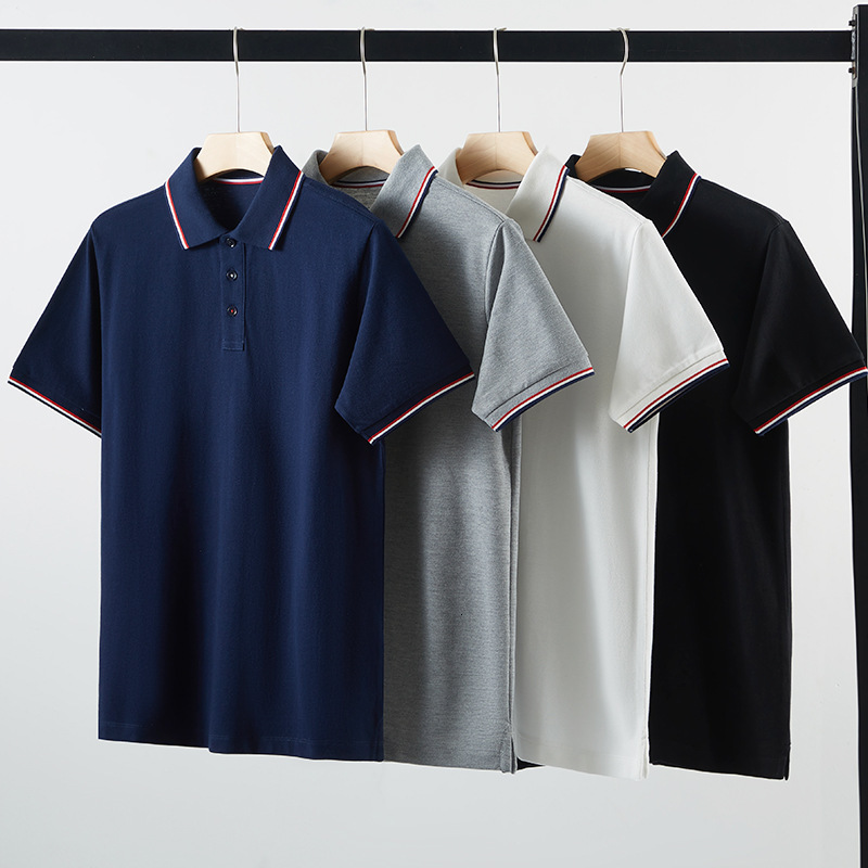 Men's Luxurious Shirt Designer T-shirt Outdoor Sports Shirt Loose And Comfortable Casual Style Fine-spun Cotton Shirt With Collar Solid Color For - view 5