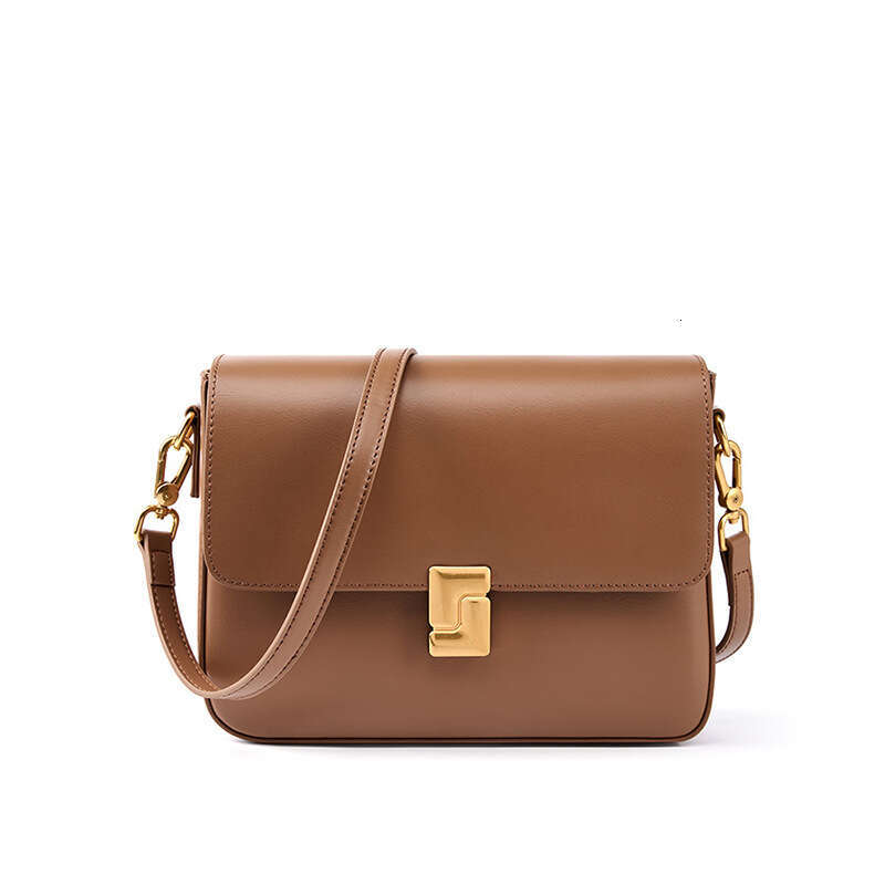 Genuine Leather Cowhide Women New Spring Summer Small Square Bag Luxury Designer Versatile Commuter Shoulder Crossbody Casual Handbag SENYY