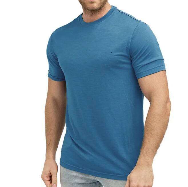 100% Wool T shirt Men Base Layer Merino Shirt Wicking Breathable Quick Dry Anti-Odor No-itch Big USA Size 26H0505