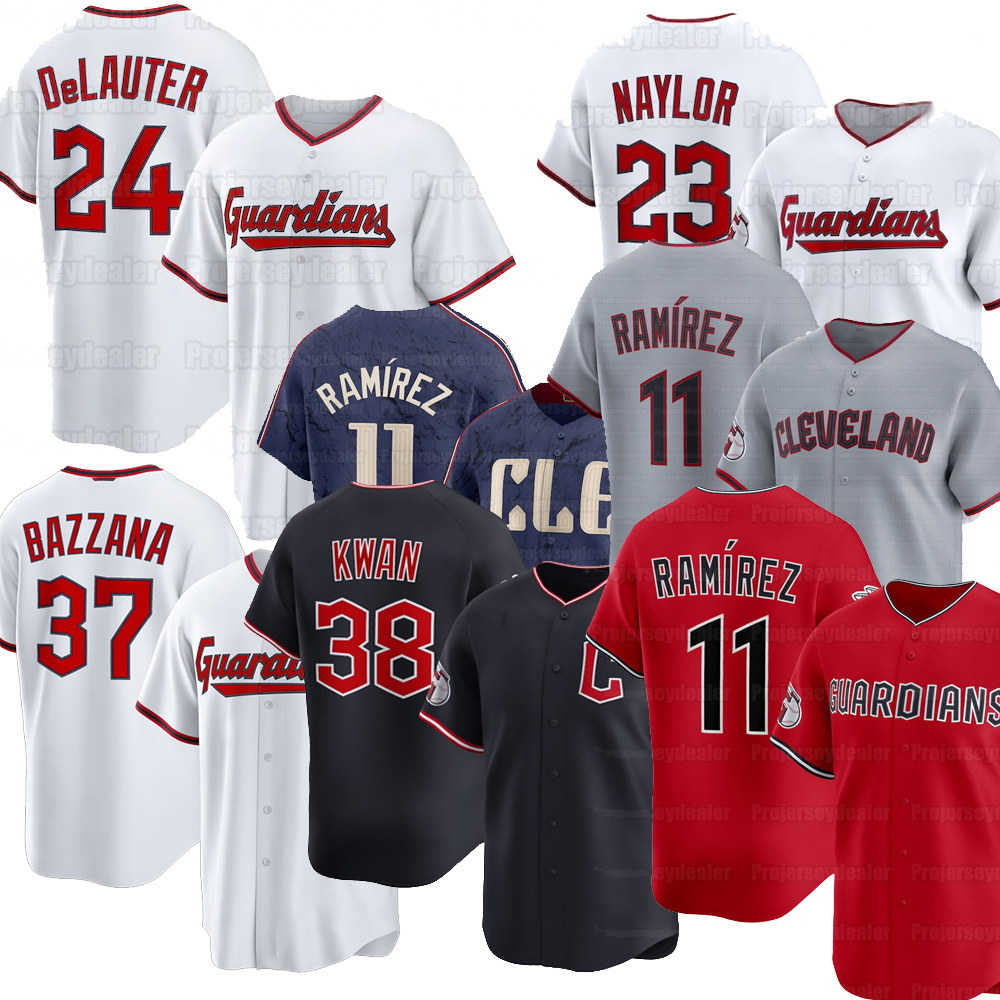 37 Travis Bazzana Jose Ramirez Guardians 2026 Baseball Jerseys Chase DeLauter Rhys Hoskins Steven Kwan Bo Naylor Clase