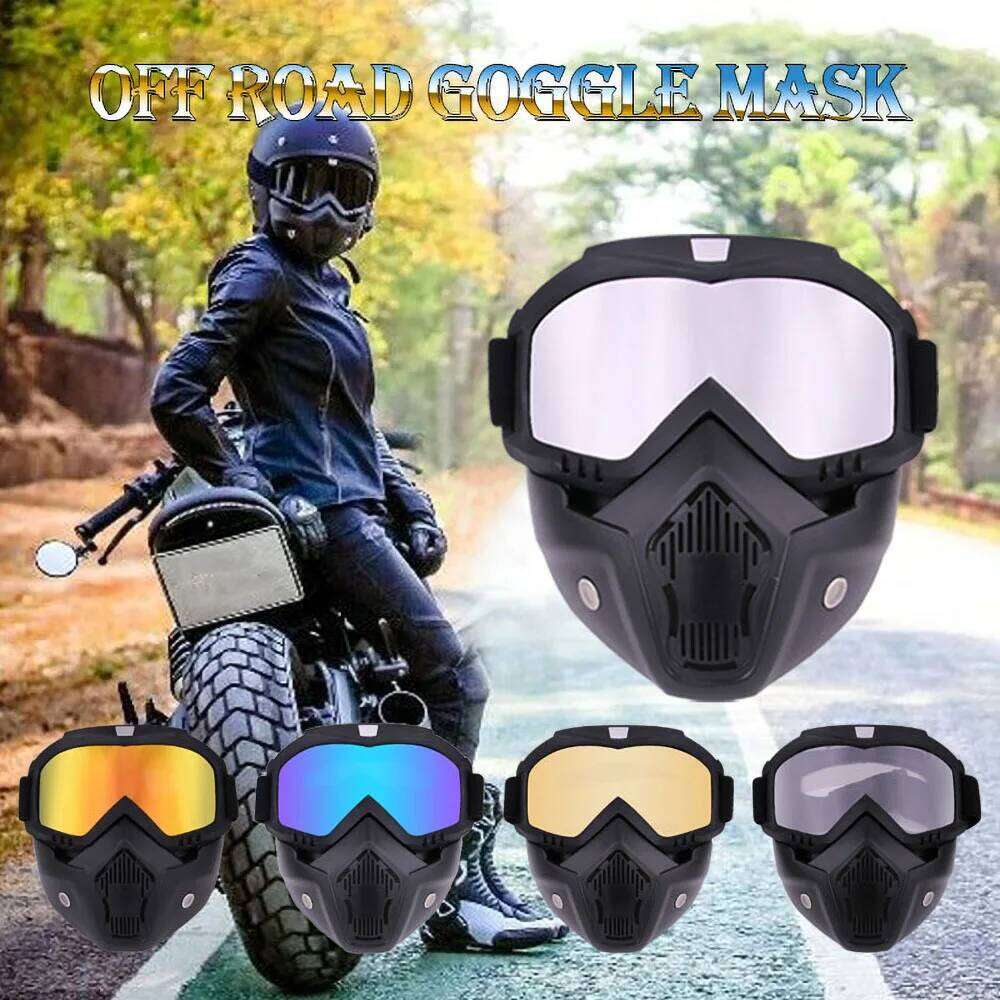 Outdoor Sport Windproof Goggle Motorcycle Face Mask Adjustable Riding Motocross Summer UV Protection Dustproof Sunglasses