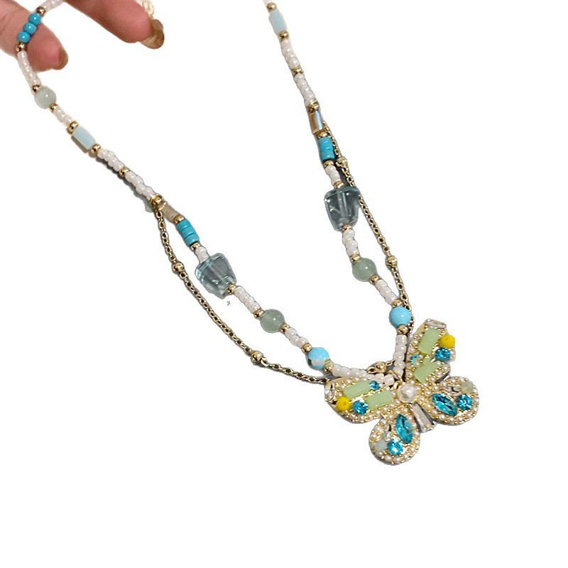 Super Fairy Butterfly Beaded Necklace, Fashionable and Versatile, Elegant Collarbone Chain, Unique Design Necklace for Women - view 9