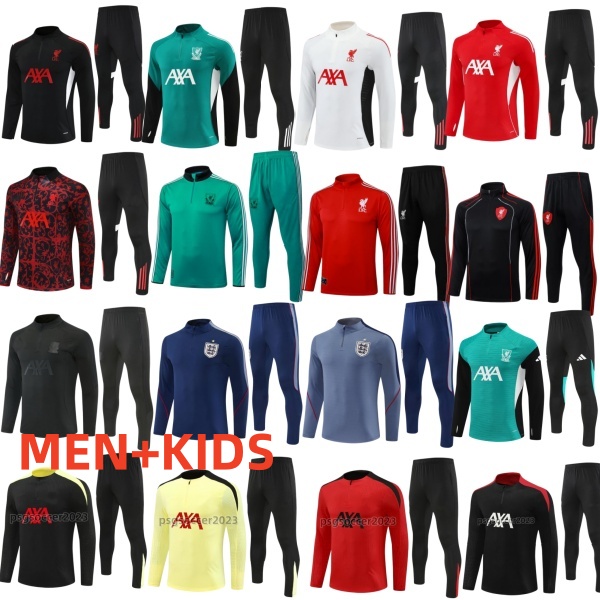 2026 2027 RedsMohamed salah football tracksuit kit 25 26 27 mens kids half pull training jersey football tracksuit survetement foot chandal soccer tracks