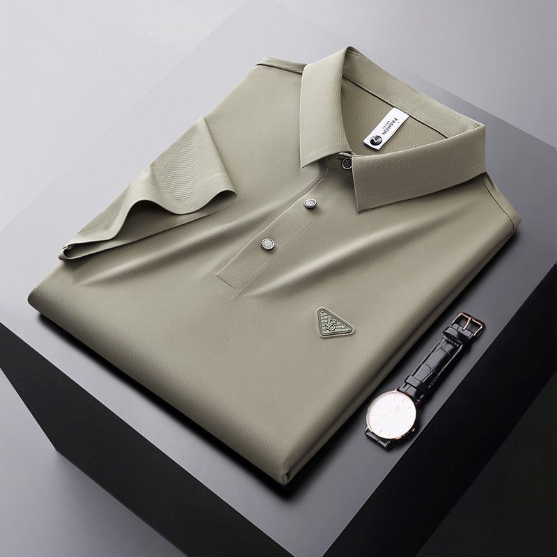 Designer Short-sleeved Shirt - Luxurious Men's T-shirt - Short-sleeved Round-neck Blouse - Business Casual Wear For Summer - High-end Texture
