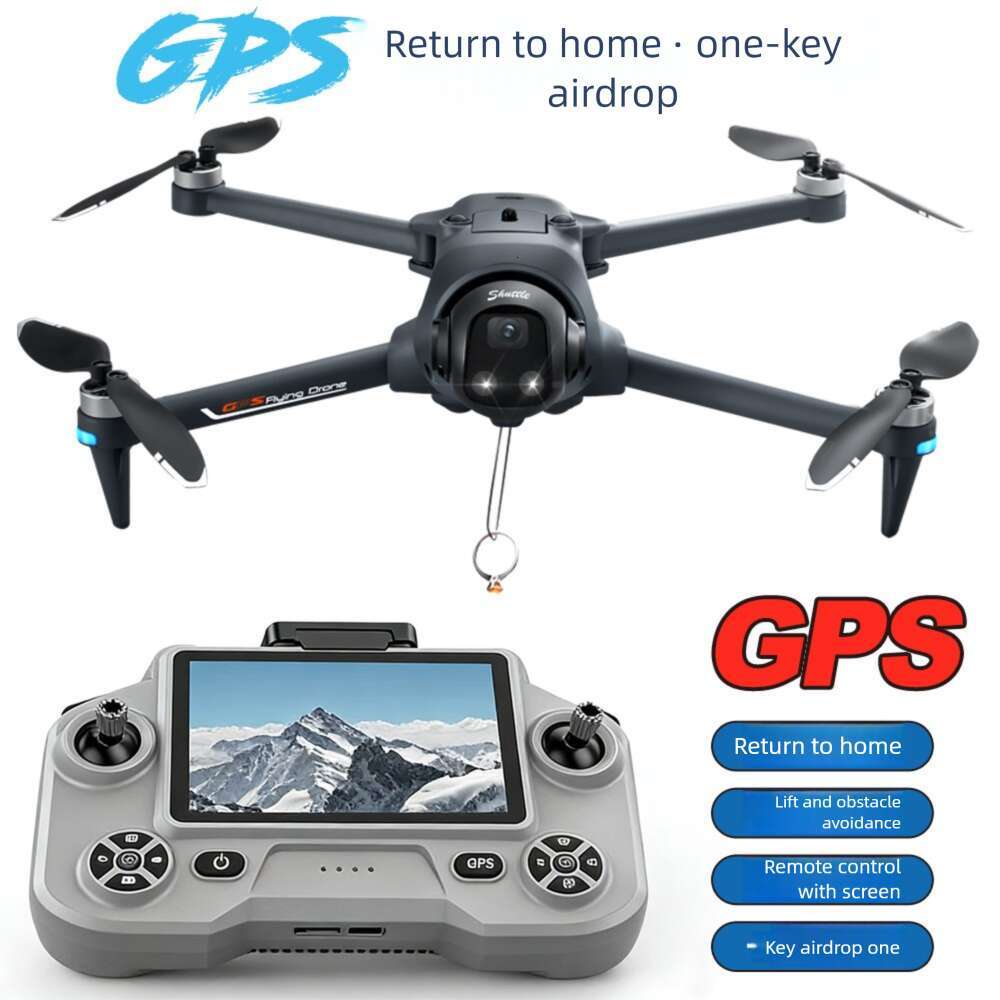 GPS Drone One Key Throw Delivery Brushless Motor Obstacle Avoidance Optical Flow Positioning Screen Control 4K HD Aerial Photography Quadcopter RC Air