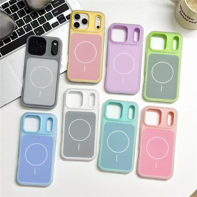 Rubber TPU Case for iPhone 17 16 15 14 Plus 13 Pro Max 12 11 MagSafe Jelly Candy Color Phone Cases izeso