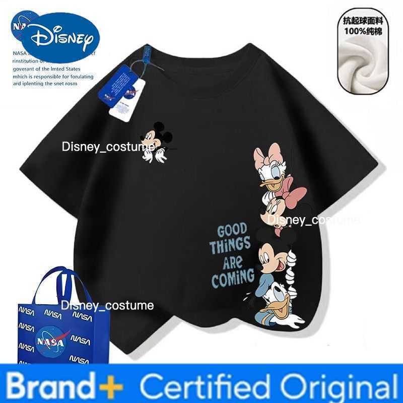 Disney Boys and girls' cartoon Donald Duck printed t-shirt with round neck, pure cotton, loose-fitting children's summer short-sleeved T-shi