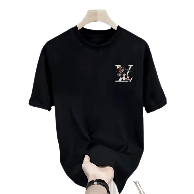 Brand Pure Cotton Printed Men's Short-sleeve Essential Mens Designer Clothes T-shirt New Summer Hot-selling Trendy Casual Round-neck Tee