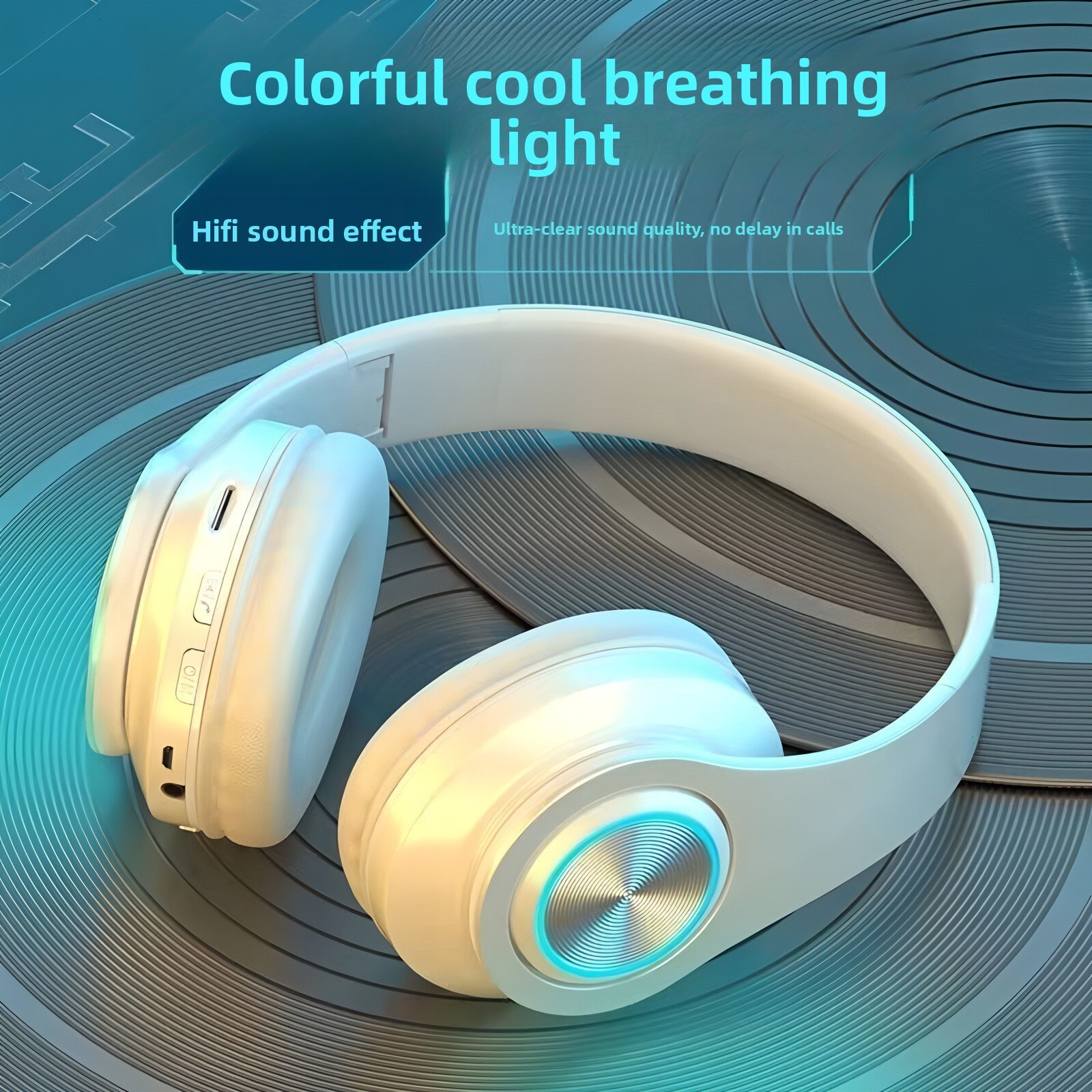 Wireless Over Ear Designer Headphones Luminous Gaming Sports Foldable TF Card B39 Headset Compatible With Smartphones Laptops Computers For Daily Whol