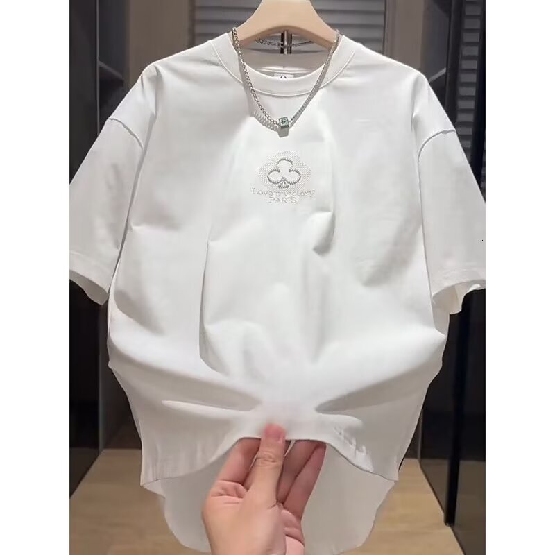 New 2026 Short-sleeve T-shirt For Men Summer American Essential Style Simple Mens Designer Clothes Loose Casual Trendy Couple's Half-sleeve Tee