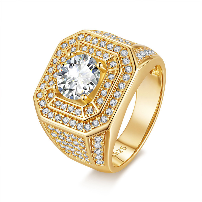 Hot Sale 925 Silver Ring Mens 911mm Emerald Cut Moissanite Rings Iced Out Moissanite Rings Pass Diamond Test Moissanite Jewelry