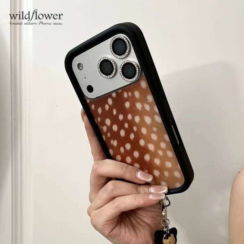 Wildflower Fawn Polka dot Phone Case for iPhone 16 15 14 13 12 17 Pro Max Plus Air 17ProMax Wild Deer 3D deerlet WF Cover 26H0505