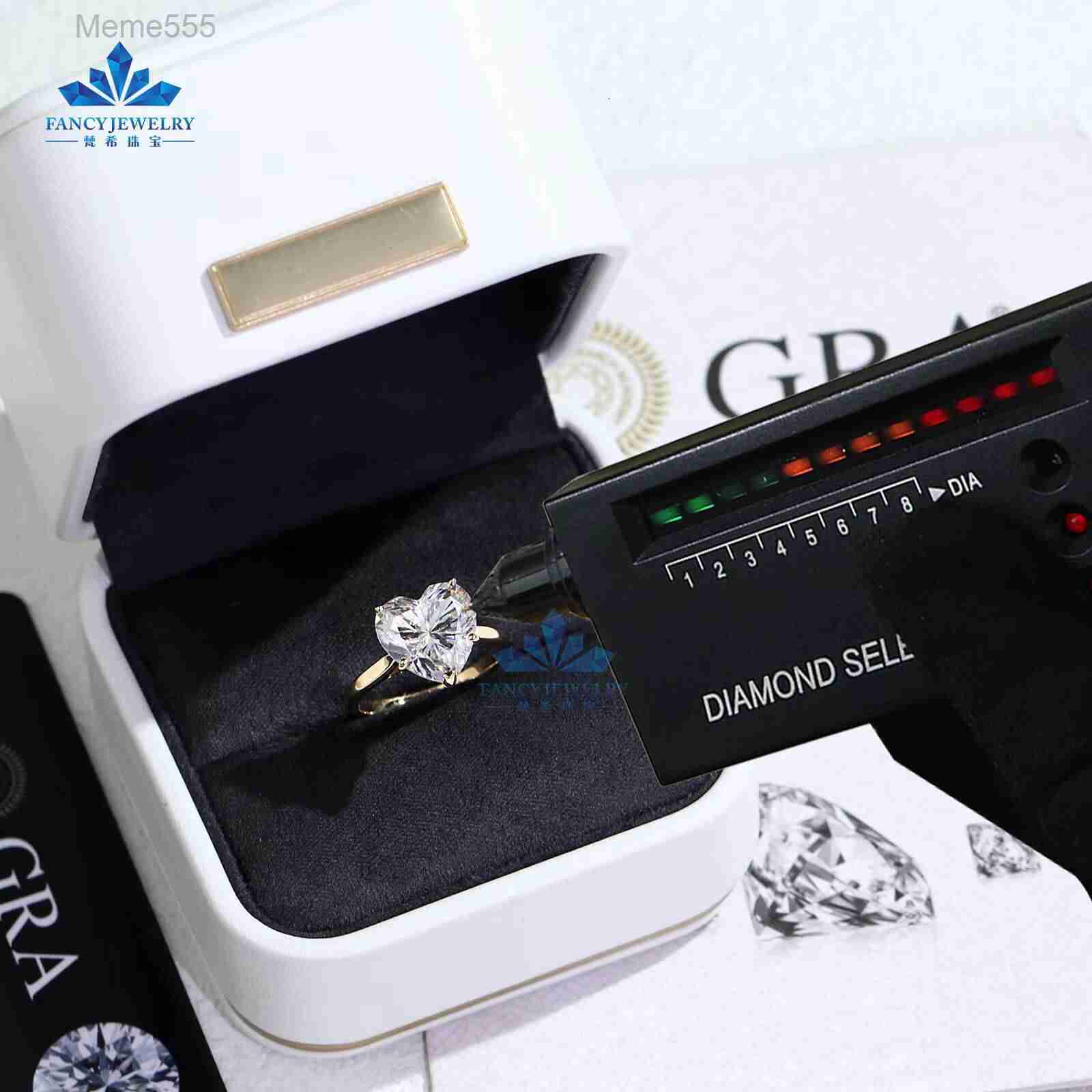 Luxury Jewelry Custom S925/10K/14K/18K Heart-Shaped Moissanite Rings 2Ct 3Ct 4Ct Wedding Engagement Jewelry for Women