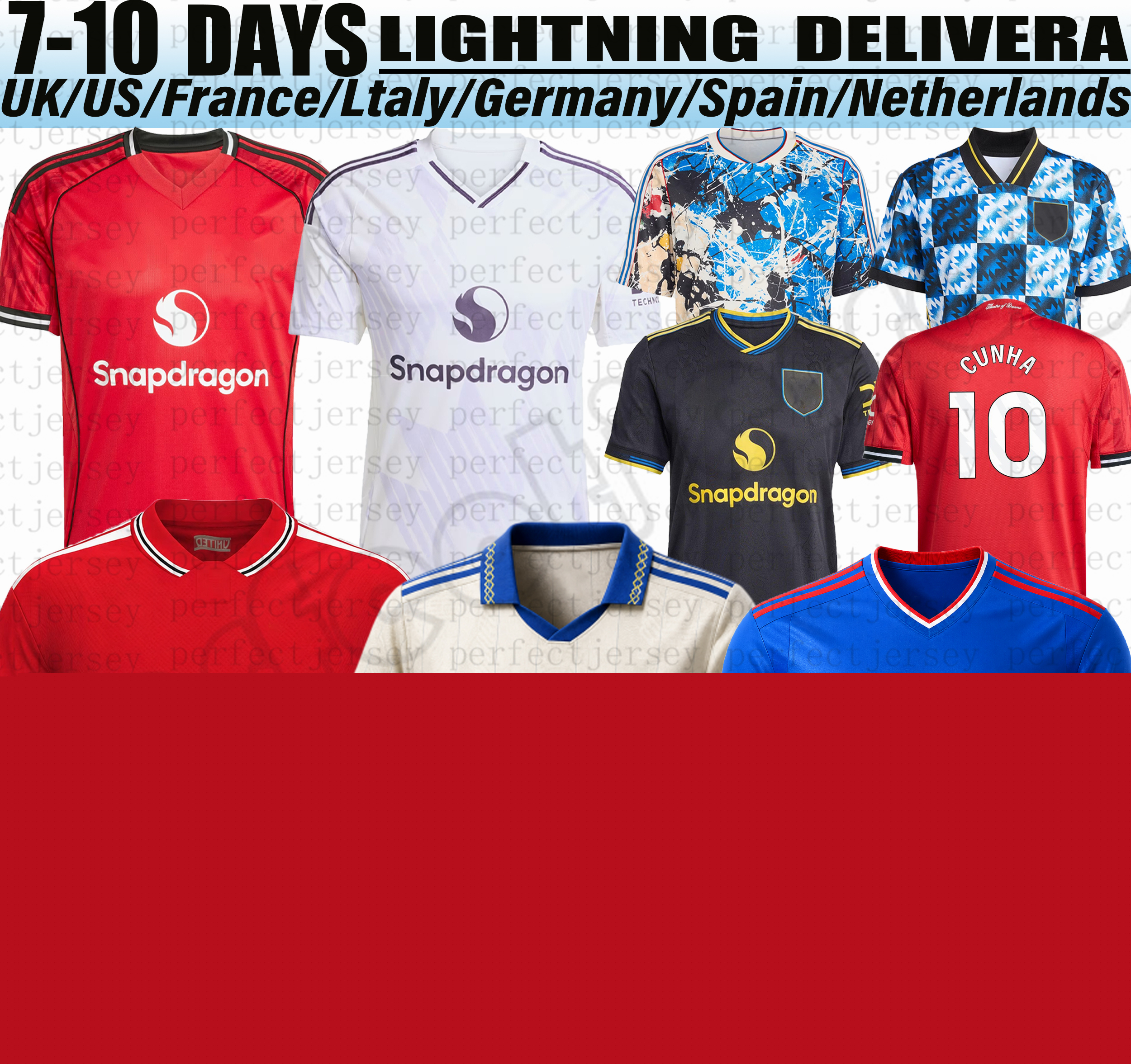 Manchester United 26 27 Sesko Zirkzee Cunha MBEUMO soccer jerseys b. fernandes AMAD football shirt 2026 men kids kit casemiro onana yoro Stone Roses Hojlund Jerseys