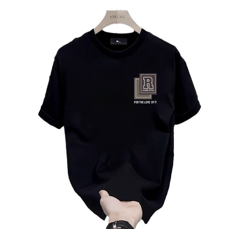 Pure Cotton Printed Men's Short-sleeve T-shirt T Essential New Summer Hot-selling Long sleeve Trendy Casual Round-neck Mens Designer Clothes T-sh