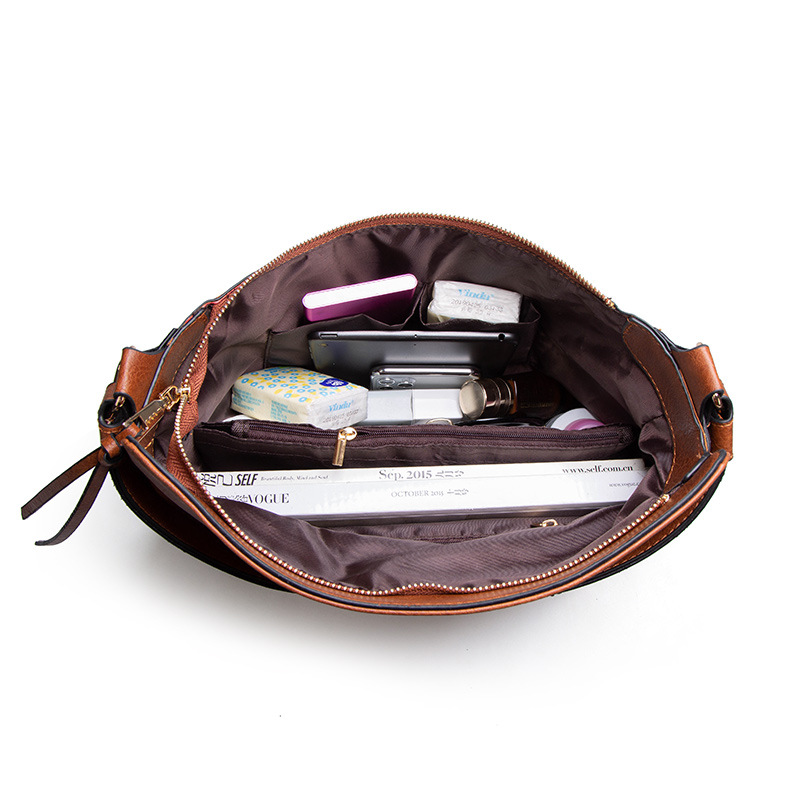 Retro Brown Faux Leather Hobo Bag, Women's Large Convertible Crossbody & Shoulder Purse with Tassel Detail free shipping