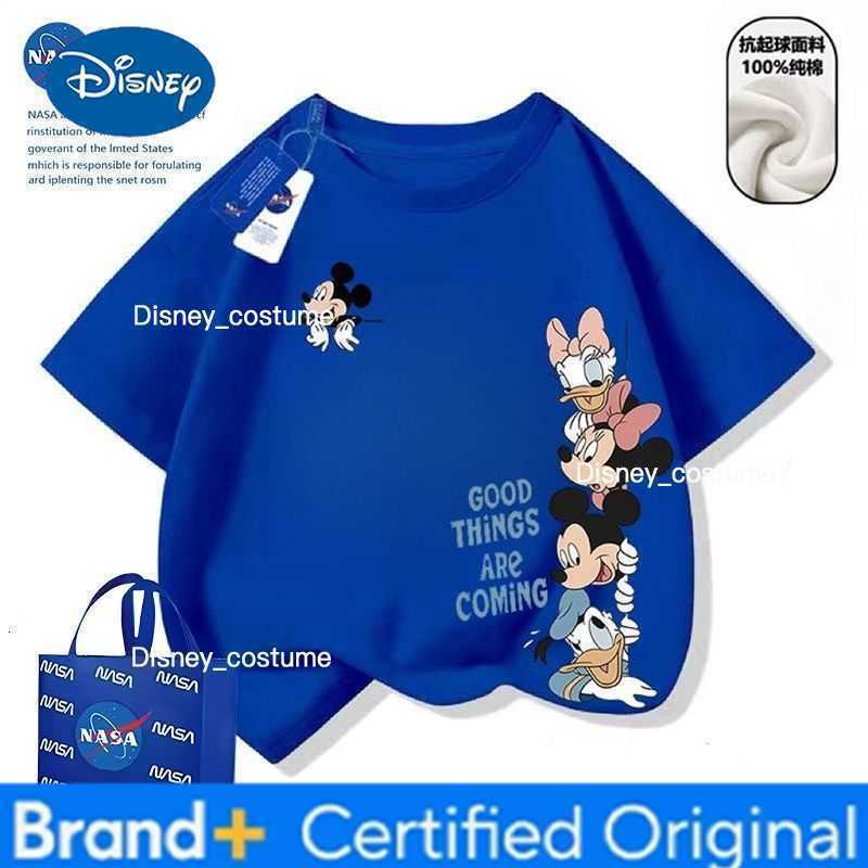 Disney Boys and girls' cartoon Donald Duck printed t-shirt with round neck, pure cotton, loose-fitting children's summer short-sleeved T-shi