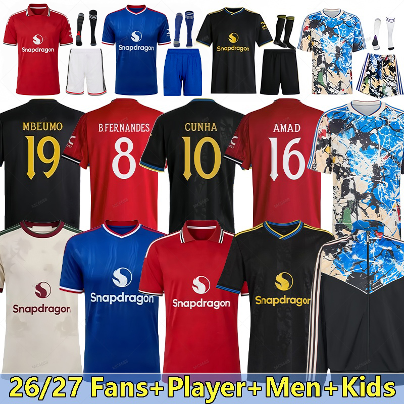 25 26 27 United Retro Soccer Jerseys GARNACHO HOJLUND MARTINEZ YORO football shirt B. FERNANDES Football Shirts men kids kits MAINOO ZIRKZEE AMAD training uniform s