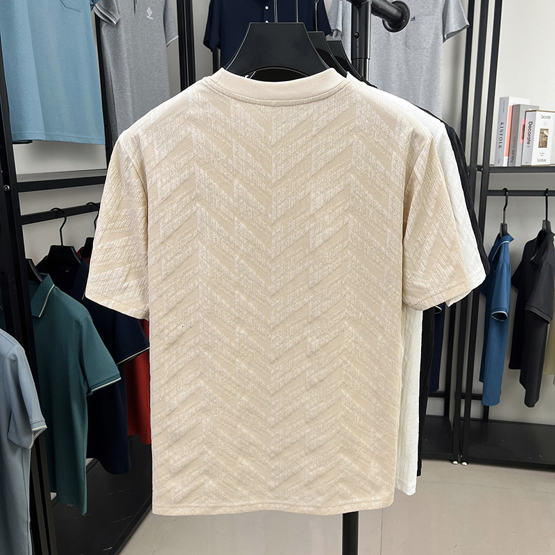 Designer Short-sleeved Shirt Luxurious And High End Jacquard Embroidered Men's Short-sleeved T-shirt This Casual Summer Men's Clothing Featu
