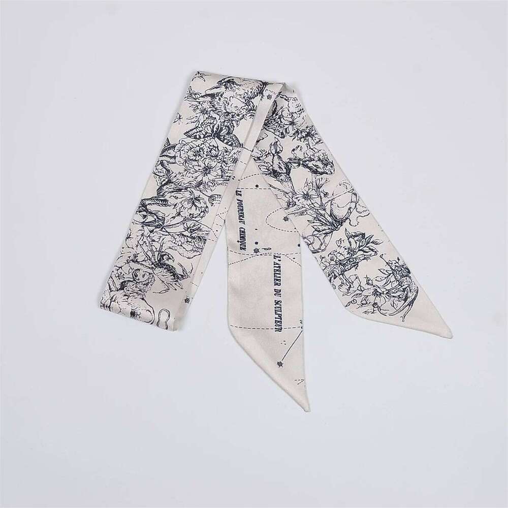 Tarot Constellation Twill Silk Women Brand Scarf Skinny Bag Scarves Design Wrist Towel Foulard Neckerchief Headband 26Y0505