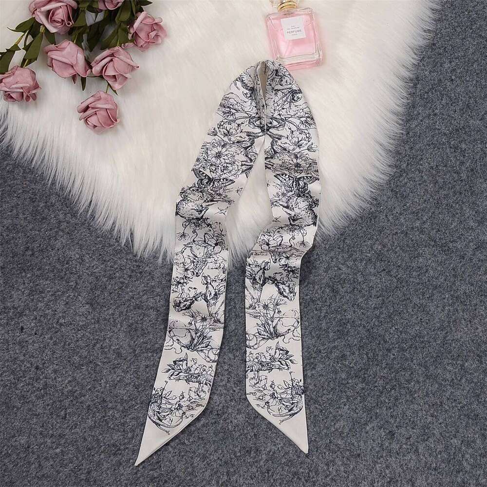 Tarot Constellation Twill Silk Women Brand Scarf Skinny Bag Scarves Design Wrist Towel Foulard Neckerchief Headband 26Y0505