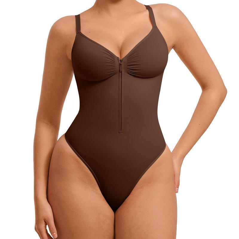 Fajas Colombianas Shapewear for Women Seamless Tummy Control Zipper Bodysuit Thong Girdle VNeck Waist Trainer Body Shaper 251103