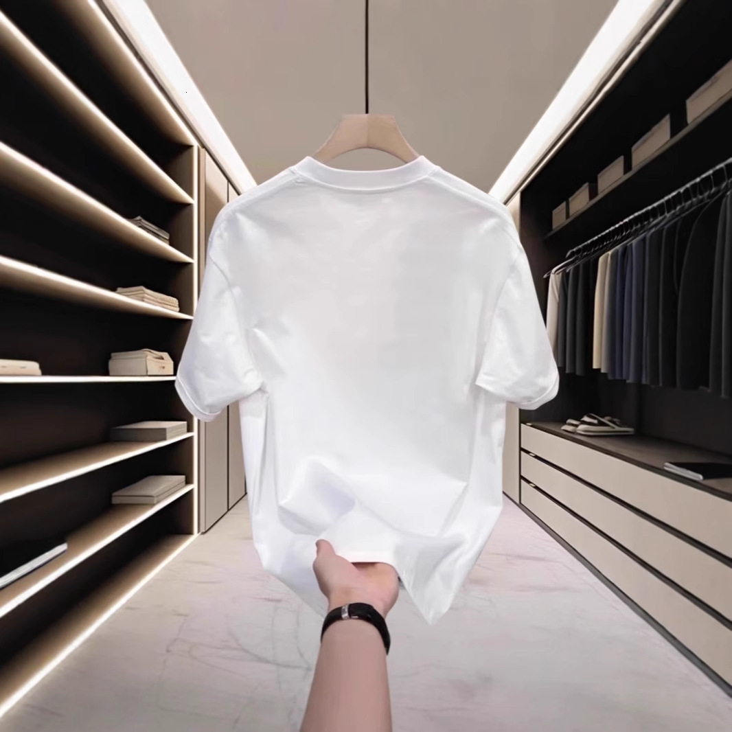 Designer Short-sleeved Shirt - Luxurious Men's T-shirt - Summer New Cotton Short-sleeved T-shirt - Half-sleeve Layering Top Fashionable Basic Shi