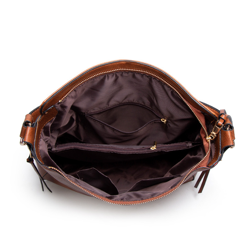 Retro Brown Faux Leather Hobo Bag, Women's Large Convertible Crossbody & Shoulder Purse with Tassel Detail free shipping
