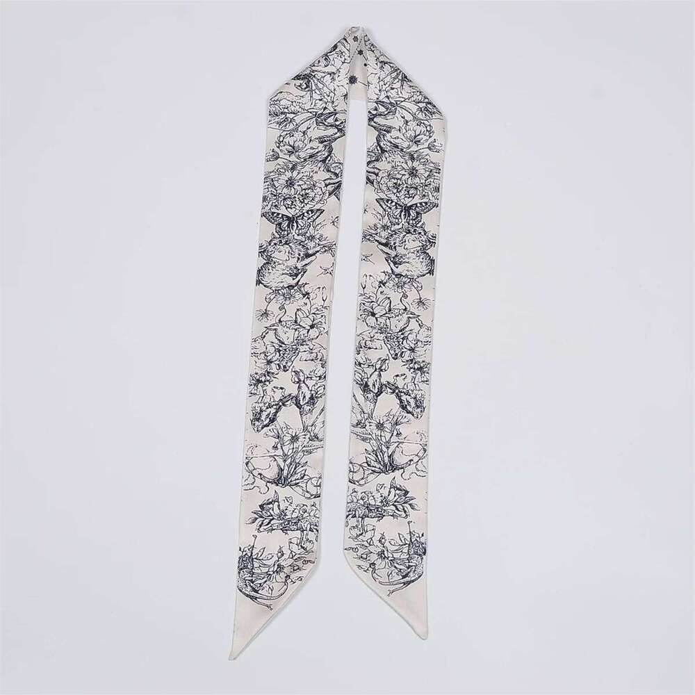 Tarot Constellation Twill Silk Women Brand Scarf Skinny Bag Scarves Design Wrist Towel Foulard Neckerchief Headband 26Y0505