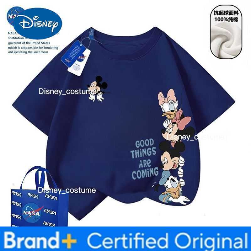 Disney Boys and girls' cartoon Donald Duck printed t-shirt with round neck, pure cotton, loose-fitting children's summer short-sleeved T-shi