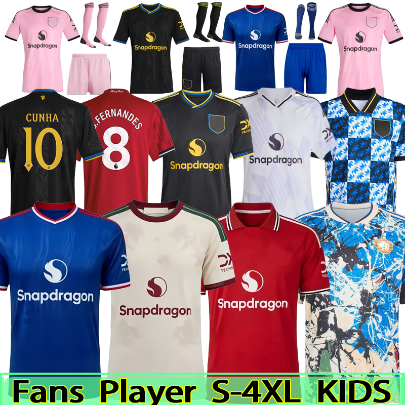 Manchester Uniteed 26 27 Jerseys CUNHA SESKO MARTINEZ MBEUMO football shirt B. FERNANDES men kids kits MAINOO ZIRKZEE AMAD YORO DE LIGT Onana Goalkeeper 16-28 3XL 4XL