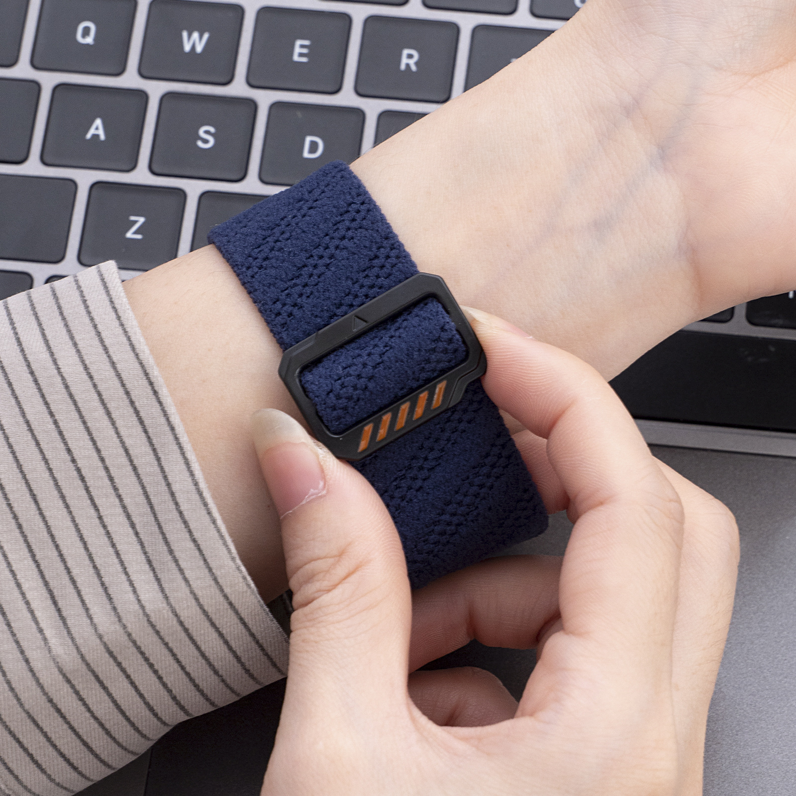 Herringbone Alpine Sport Nylon Woven Band for Apple Watch Ultra 2/49mm 10 46mm Loop Bracelet for Lwatch SE 6 5 Strap