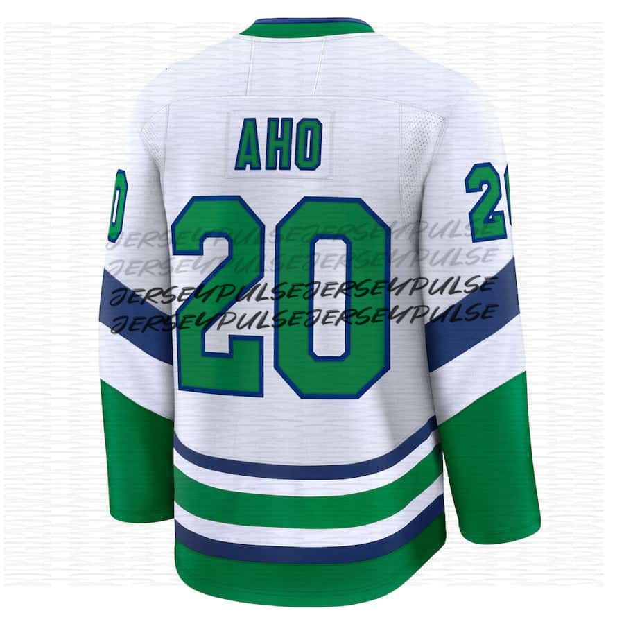 20 Sebastian Aho 2026 Stanley Cup Final Champs Hurricanes Jersey Brandon Bussi Andrei Svechnikov Taylor Hall Logan Stankoven K'Andre Miller Seth 