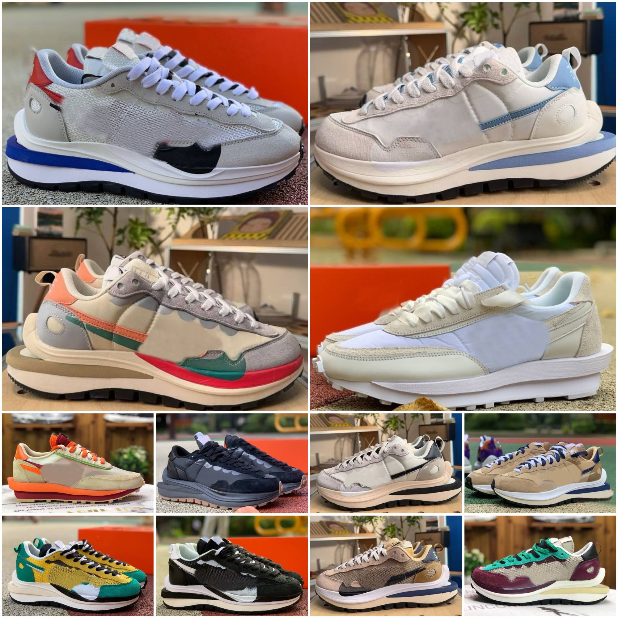 Vaporwaffles Running Shoes Sacais Mens Women Ldwaffle Blaze Nylon White Black Sail Gum Sesame Game Royal fuchsia Fragment Grey Blue Void Pine Green Gusto Sneakers