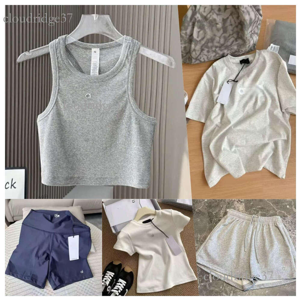 Yoga tank top New tshirt clothes Comfort Lounge ola set sweat set Pants Men designer clothes women Unisex Round Neck Ins Short Sleeved Fashion Classic Trend 026