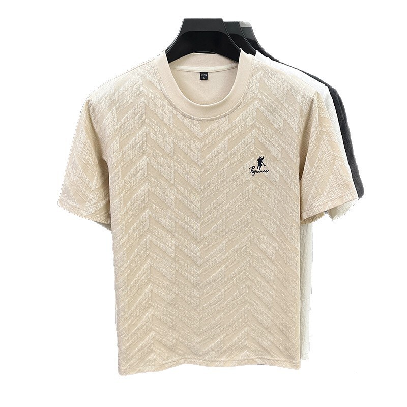 Designer Short-sleeved Shirt Luxurious And High End Jacquard Embroidered Men's Short-sleeved T-shirt This Casual Summer Men's Clothing Featu