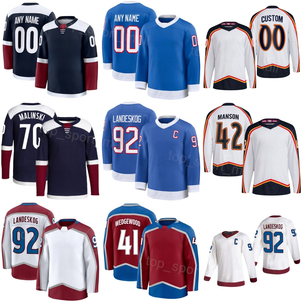 Stitch Hockey 70 Sam Malinski Jerseys 2026-27 Team 92 Gabriel Landeskog 17 Parker Kelly 41 Scott Wedgewood 84 Brent Burns 42 Josh Manson Nicolas Roy Youth Mans Women