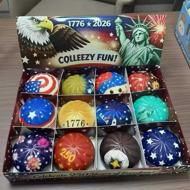 250th USA Anniversary Liberty Dumplings 12pc Gift Set 1776-2026 Eagle Statue Squishy Toy Independence Day Commemorative GiftT260505