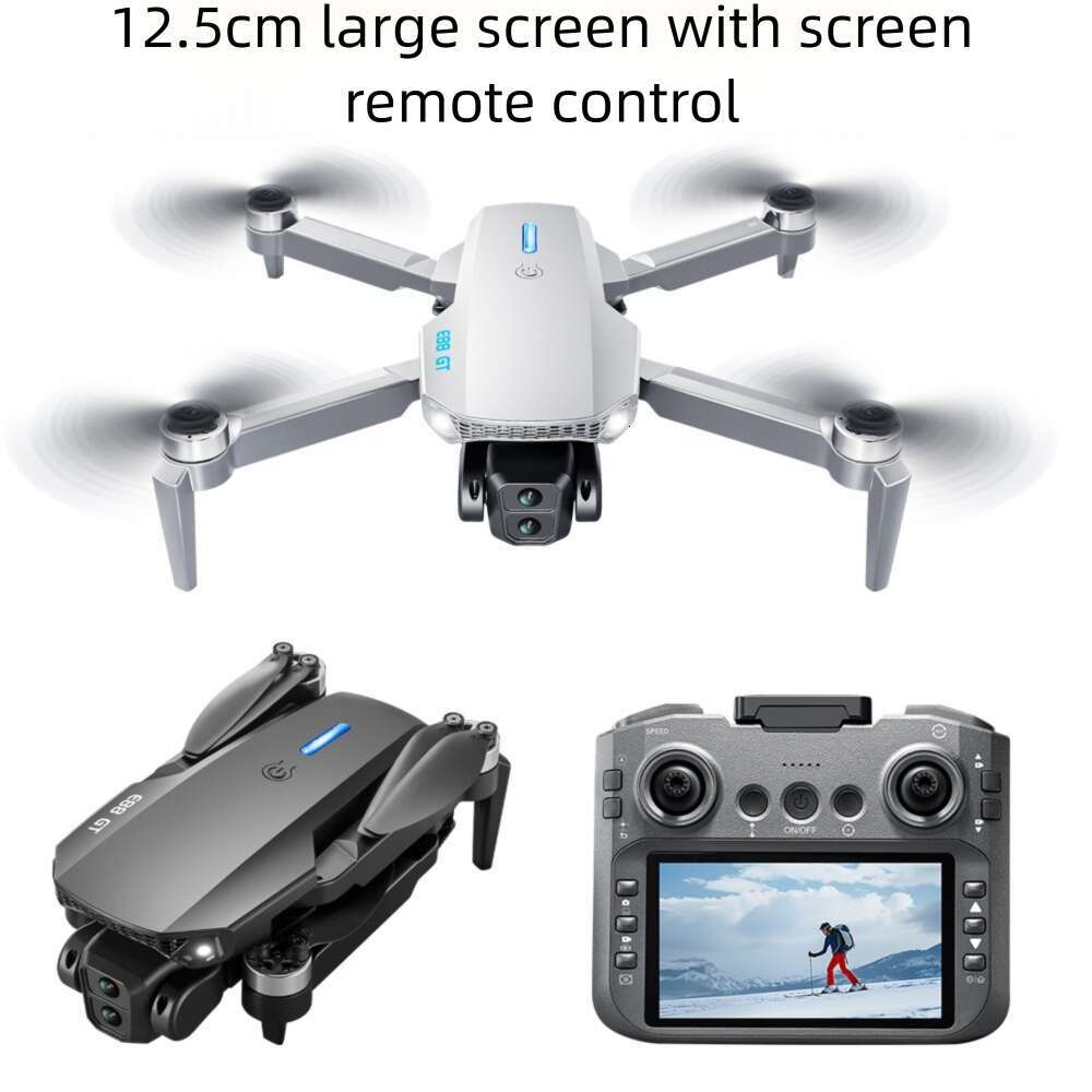 Famous Brand E GT Drone With Brushless Dual Camera For Aerial Photography High Definition Optical Flow Remote Control Display Inch Aircraft CKS